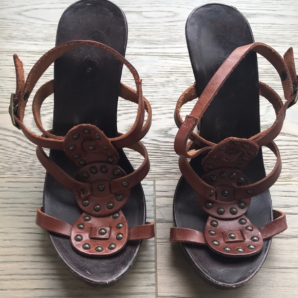 VTG Leather wooden sandals - Picture 2 of 3